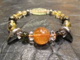 パワーストーン・京都/【高品質１点もの】オレンジルチルクォーツオリジナルブレスレット各種、5点新発売！！