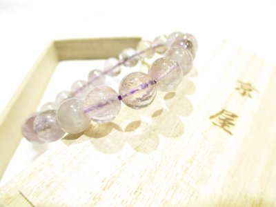 画像1: パワーストーン・京都/【感謝激安1点もの!赤字奉仕特価!!】【恋愛成就、直感力、インスピレーション】【ラベンダーアメジスト】≪手首Lサイズ18cm≫ブレスレット≪GGR-056≫桐箱付き【天然石の京屋】