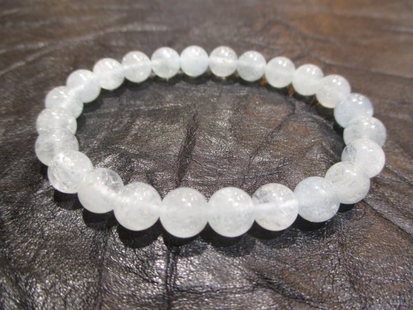 画像1: パワーストーン・京都/【感謝激安１点もの！赤字奉仕特価！！】【アクアマリン】≪手首Ｓサイズ１６ｃｍ≫ブレスレット≪GGR-059≫桐箱付き【天然石の京屋】 (1)