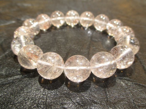 画像1: パワーストーン・京都/【神秘のエネルギー・強力波動】【レア超極上品質１点もの】【ヒマラヤマニカラン産アイリスクォーツ(虹入り水晶・レインボークリスタル)】大玉１３ｍｍブレスレット桐箱付き【天然石の京屋】 (1)