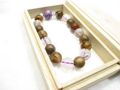 画像3: パワーストーン・京都/【癒し・夢・強力波動・健康】【チャロアイト】【神代杉】【ピーターサイト】【ヒマラヤ産本水晶】【そろばん珠本水晶】ブレスレット桐箱付き【伏見の京屋】