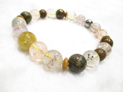 画像2: パワーストーン・京都/【事業運・財運・覚醒・霊力開花・強力エネルギー・全てを好転】【ゴールドルチルクォーツ（金針水晶）】【エクロジャイト】【ギベオン(鉄質メテオライト隕石)】【天竺菩提樹】【沈香】ブレスレット、桐箱付き【天然石の京屋】