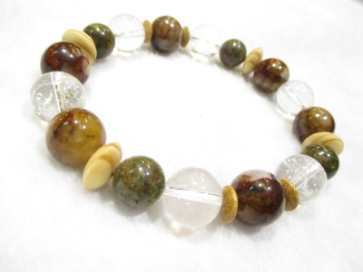 画像2: パワーストーン・京都/【精神安定・覚醒・洞察力・高波動】【ヒマラヤ本水晶】【ピーターサイト】【エクロジャイト (ノルウェー産)】【高野槙】【天竺菩提樹】ブレスレット、桐箱付き【天然石の京屋】