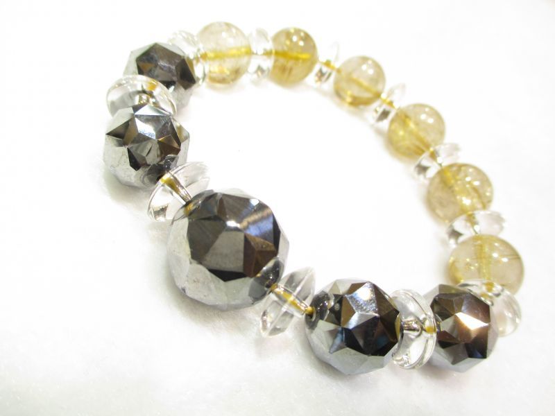 パワーストーン京屋/【テラヘルツ鉱石】《スターカット》大玉１８ｍｍ　オリジナルブレスレット　２点新発売！！