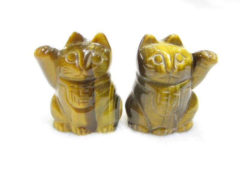 パワーストーン・京都/【開運・風水置物】【招き猫(右手・左手)対セット】2点新発売！！