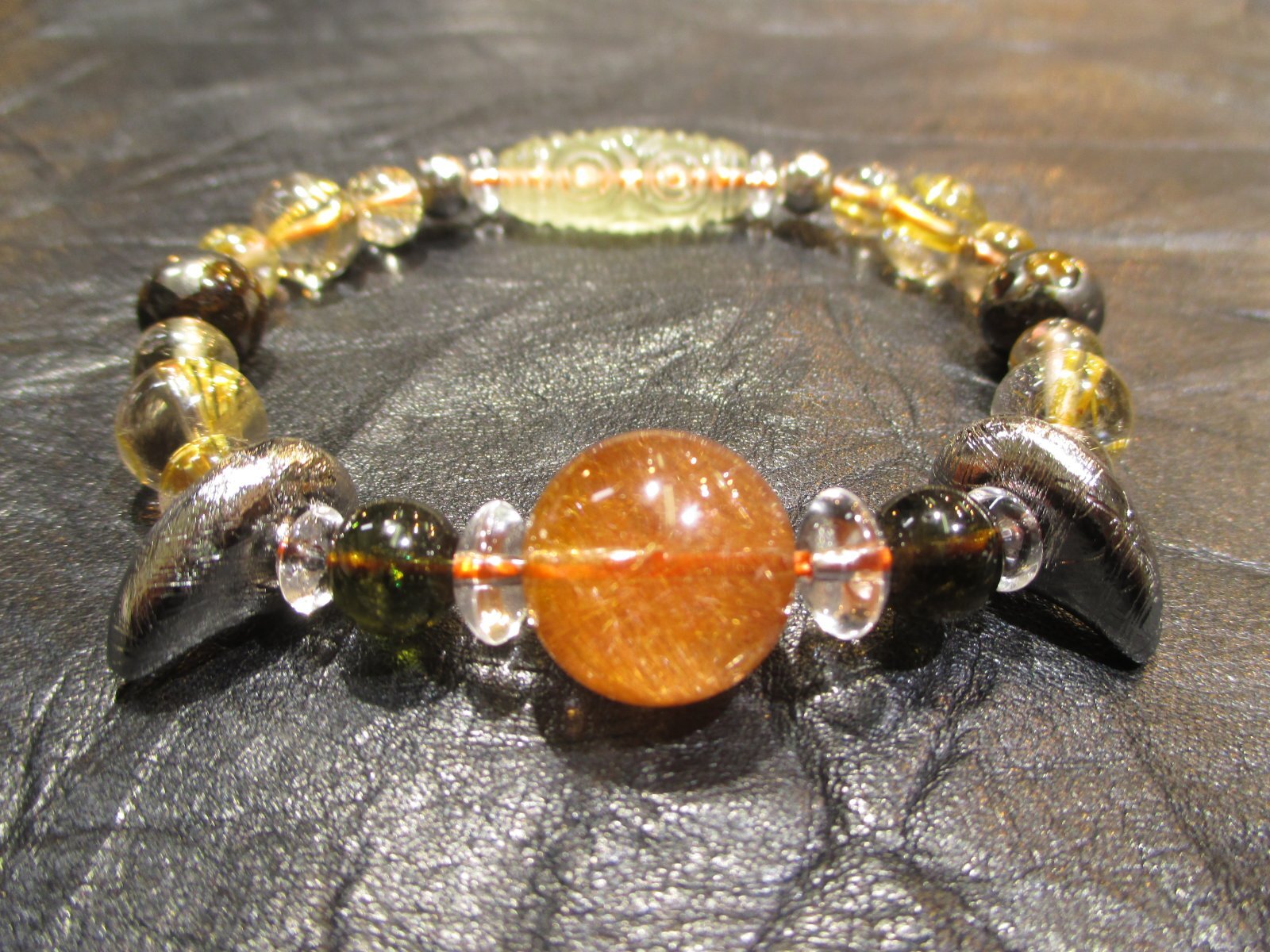 パワーストーン・京都/【高品質１点もの】オレンジルチルクォーツオリジナルブレスレット各種、5点新発売！！
